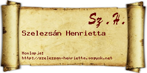 Szelezsán Henrietta névjegykártya