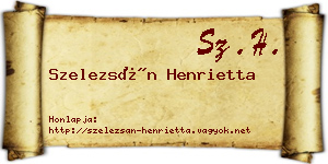 Szelezsán Henrietta névjegykártya