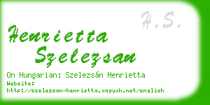 henrietta szelezsan business card